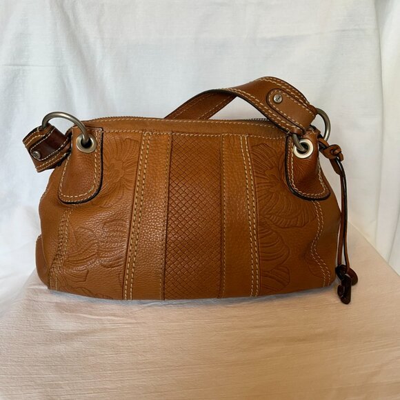 Fossil Tooled Leather Shoulder Bag - Picture 3 of 10